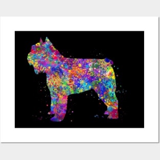 Bouvier des flandres dog watercolor Posters and Art